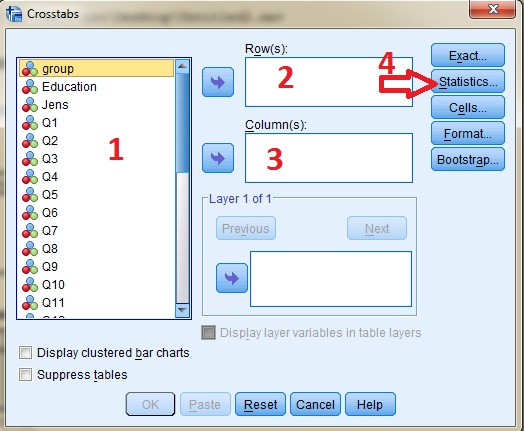 نحوه انجام آزمون خی دو در spss